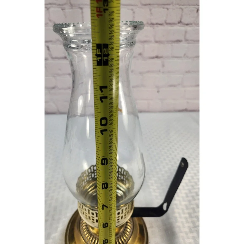 Vintage Brass‎ Wall Mount Hurricane Sconce Candle Lamp 1930s